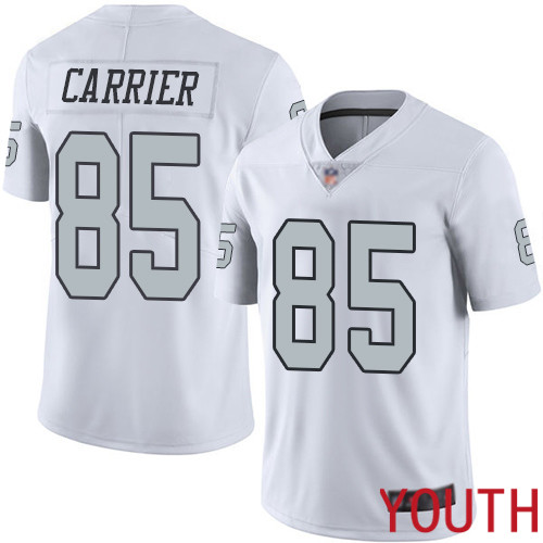 Oakland Raiders Limited White Youth Derek Carrier Jersey NFL Football #85 Rush Vapor Untouchable Jersey
